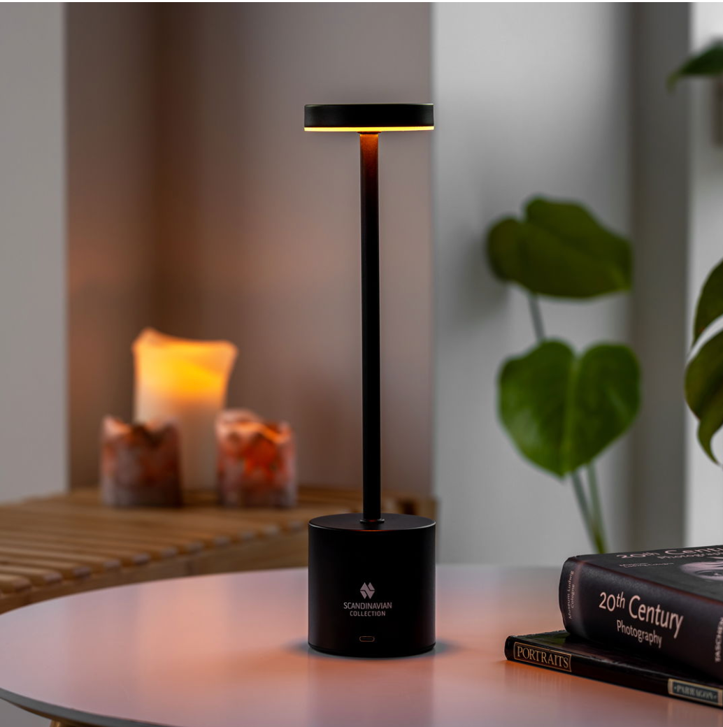 Touch bordslampa i svart
